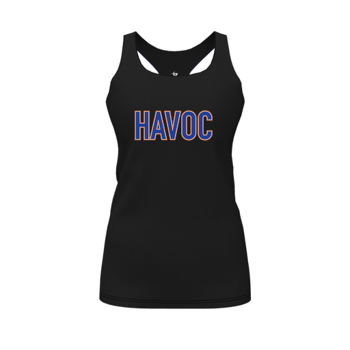 [CUS-DFW-RCBK-PER-BLK-FYS-LOGO2] Racerback Tank Top (Female Youth S, Black, Logo 2)