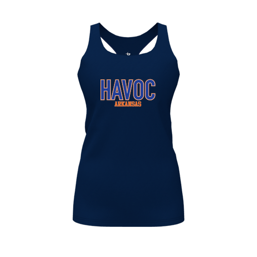 [CUS-DFW-RCBK-PER-NVY-FYS-LOGO3] Racerback Tank Top (Female Youth S, Navy, Logo 3)