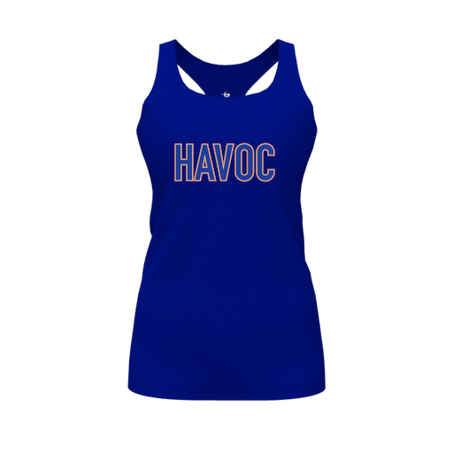 [CUS-DFW-RCBK-PER-RYL-FYS-LOGO2] Racerback Tank Top (Female Youth S, Royal, Logo 2)