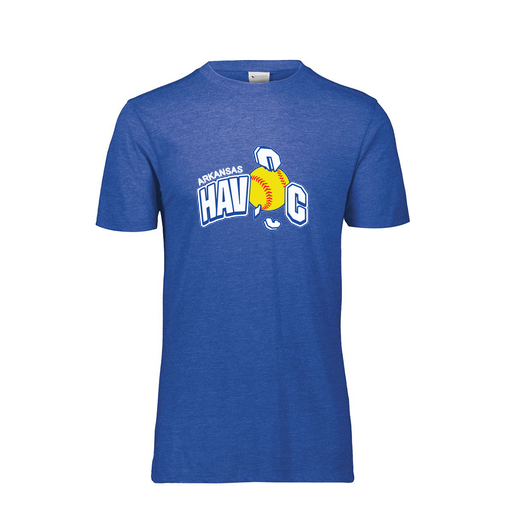 [FTSCUBRY-YS-LOGO1] Decker Youth Tri-Blend T-Shirt - Short Sleeve (Youth S, Royal, Logo 1)
