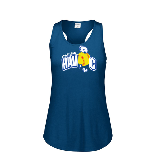 [FT0TUBNV-FAS-LOGO1] Ladies Tri Blend Tank Top (Female Adult S, Navy, Logo 1)