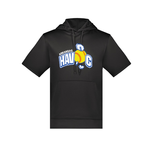 [6871.080.S-LOGO1] Men's Dri Fit Short Sleeve Hoodie (Adult S, Black, Logo 1)