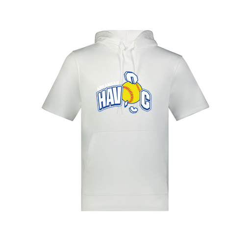 [6871.005.S-LOGO1] Men's Dri Fit Short Sleeve Hoodie (Adult S, White, Logo 1)