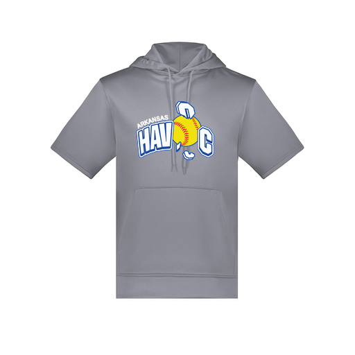 [6871.059.S-LOGO1] Men's Dri Fit Short Sleeve Hoodie (Adult S, Gray, Logo 1)