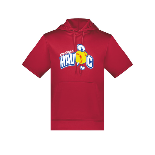 [6871.083.S-LOGO1] Men's Dri Fit Short Sleeve Hoodie (Adult S, Red, Logo 1)
