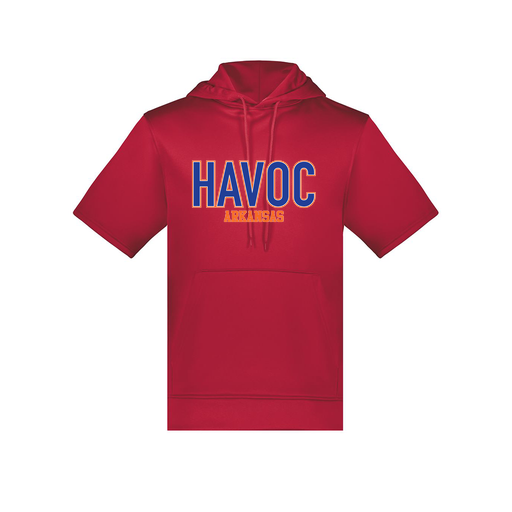 [6871.083.S-LOGO3] Men's Dri Fit Short Sleeve Hoodie (Adult S, Red, Logo 3)