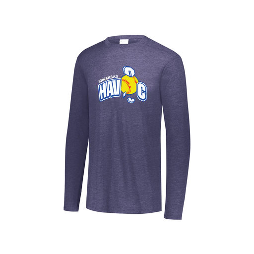 [FTLCUBNV-YS-LOGO1] Decker Youth Tri-Blend T-Shirt - Long Sleeve (Youth S, Navy, Logo 1)