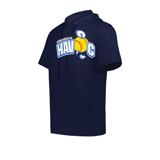 [222605.065.S-LOGO1] YOUTH VENTURA SOFT KNIT SHORT SLEEVE HOODIE (Youth S, Navy, Logo 1)