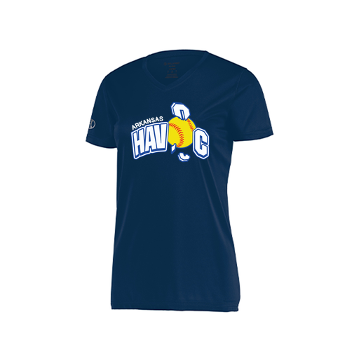 [222820.065.S-LOGO1] Ladies Movement Dri Fit Shirt (Female Adult S, Navy, Logo 1)