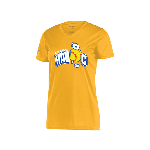 [222820.023.S-LOGO1] Ladies Movement Dri Fit Shirt (Female Adult S, Athletic Gold, Logo 1)