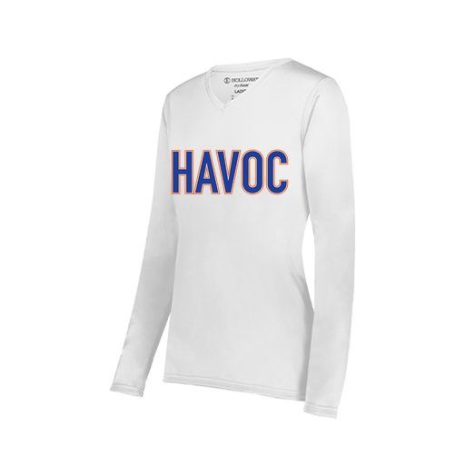 [222824.005.S-LOGO2] Ladies LS Smooth Sport Shirt (Female Adult S, White, Logo 2)